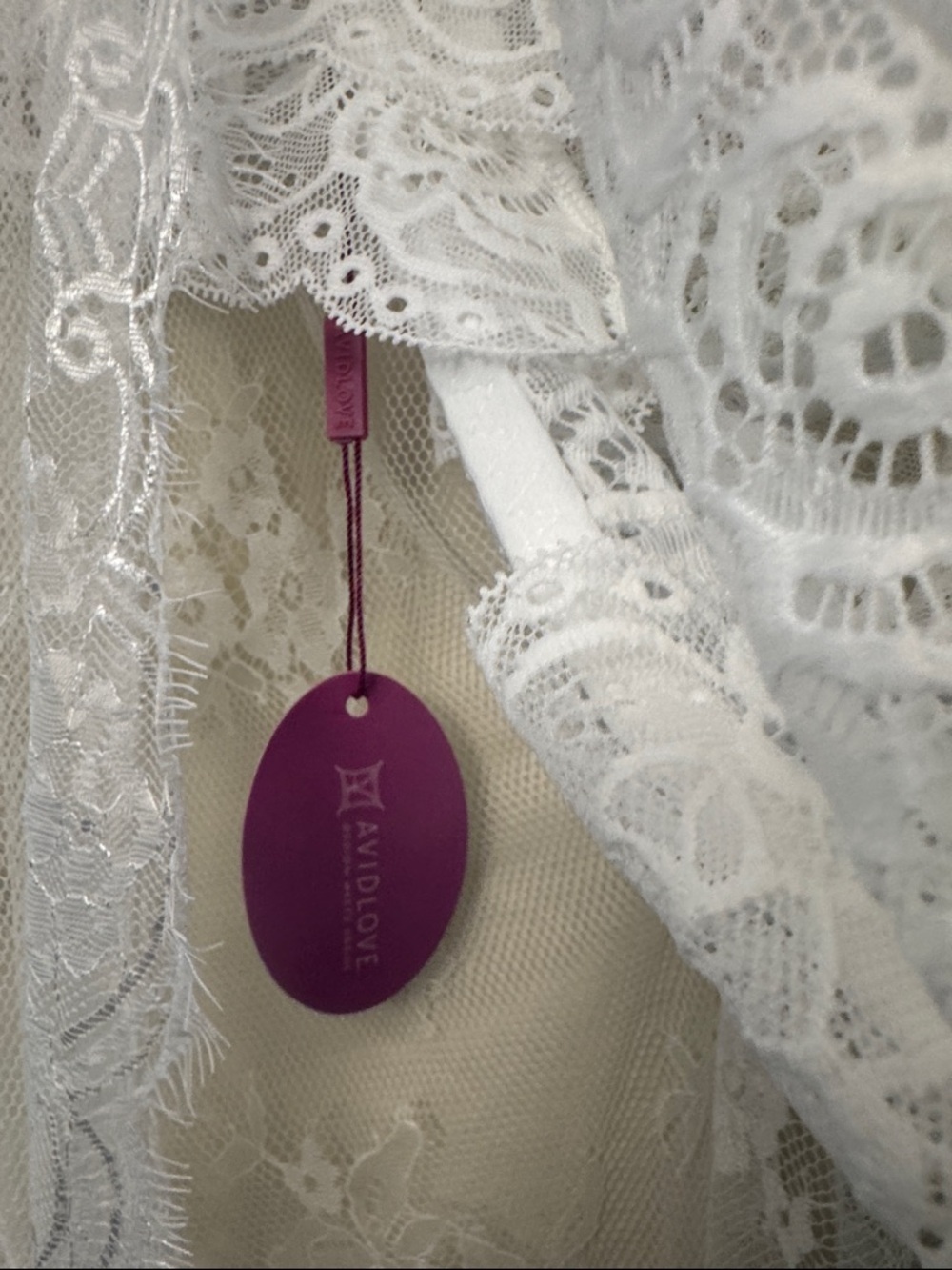 White Lace Sheer Robe and Bralette Set - Picture 6 of 10